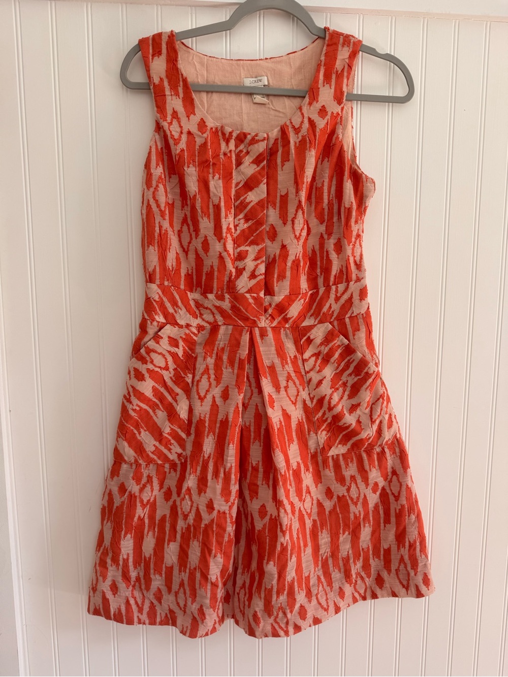 Vintage JCrew Orange Patterned Sleeveless Dress size 2